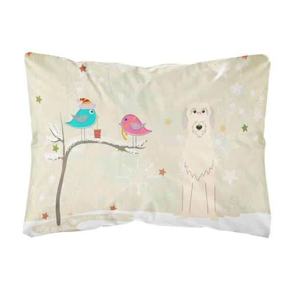 Carolines Treasures BB2537PW1216 Christmas Presents between Friends Irish Wolfhound Canvas Fabric Decorative Pillow, 12H