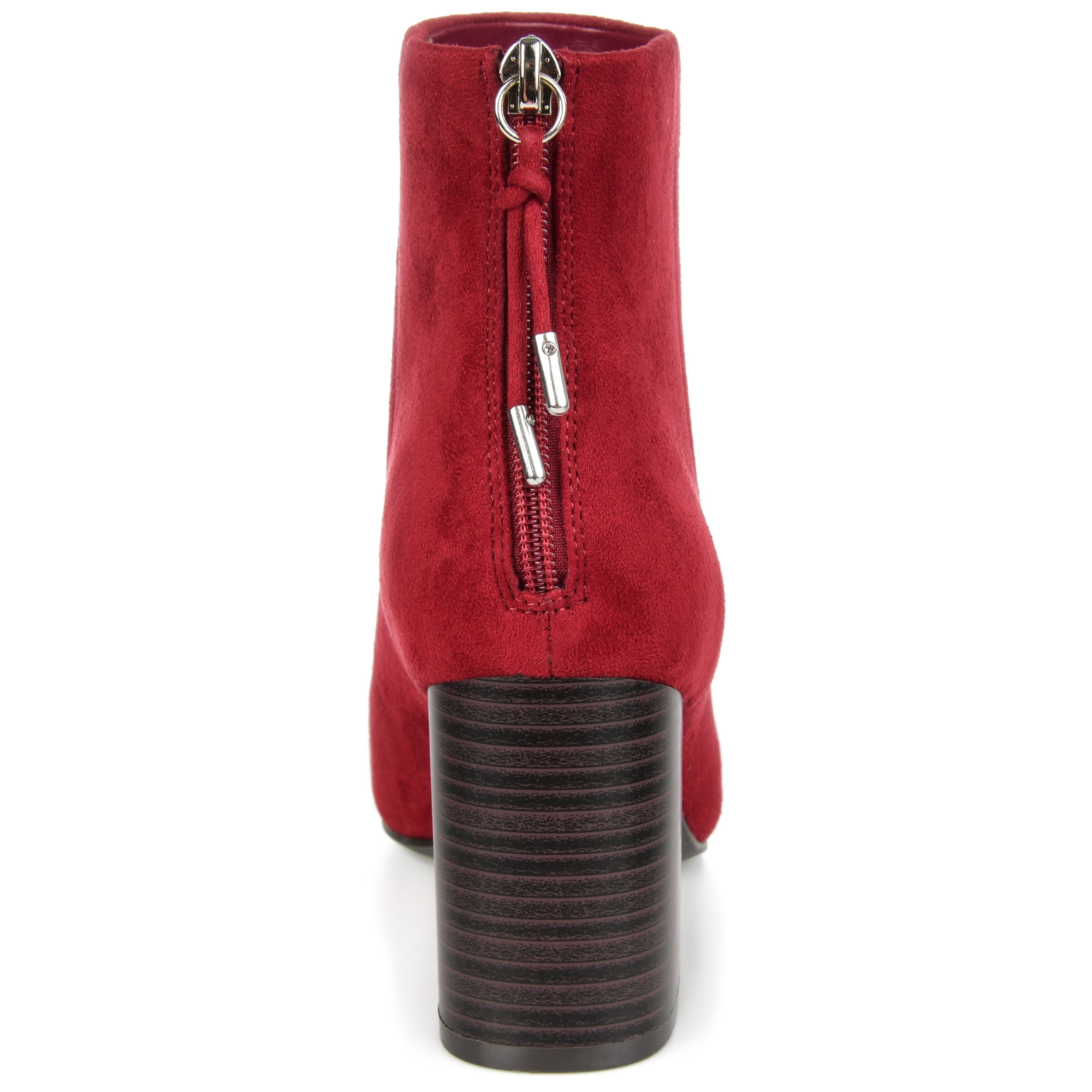 Journee Womens Audrina Back Heel Zip Stacked Heel Booties