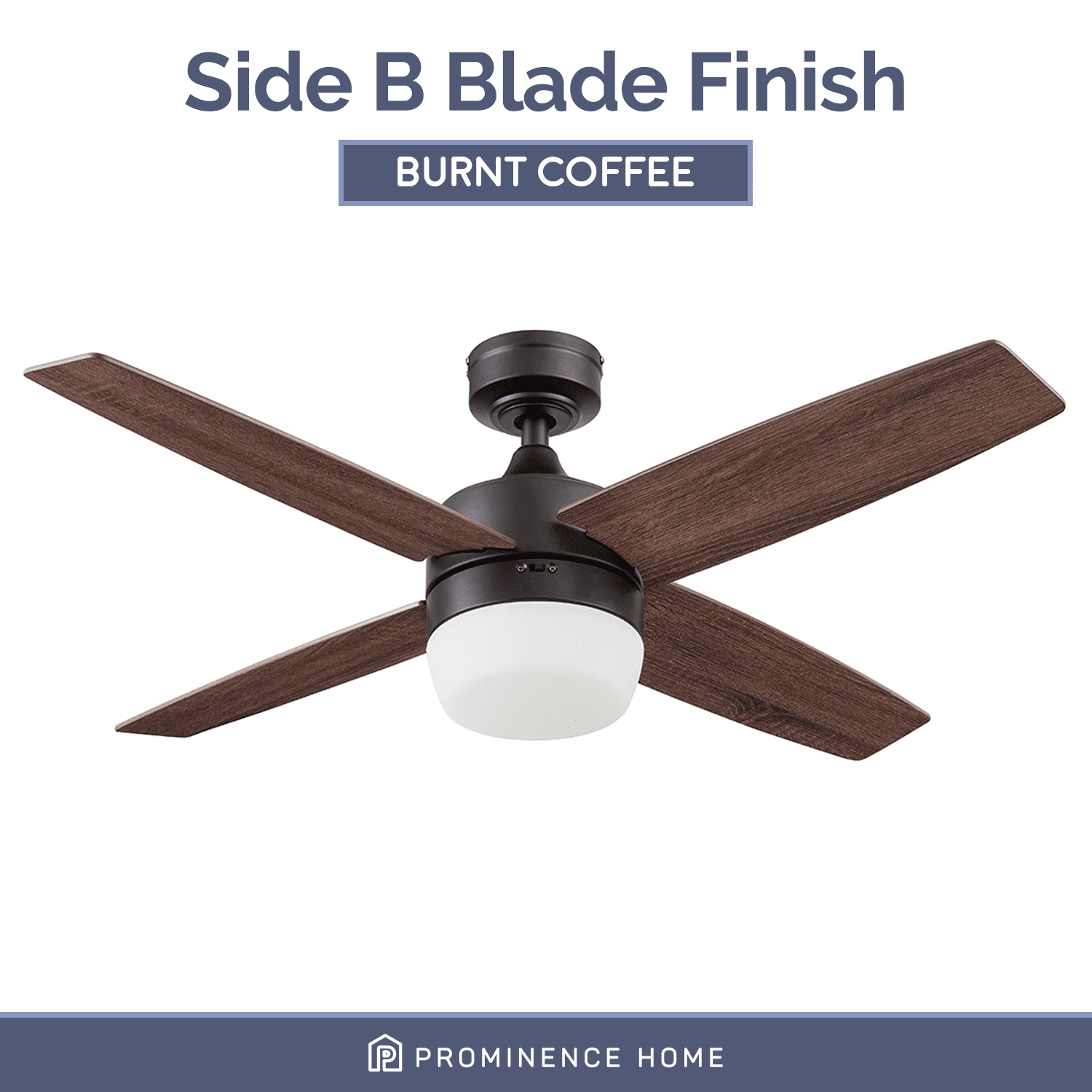 Prominence Home 44" Atlas Espresso Remote Control Ceiling Fan, 4 Blades