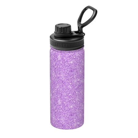 

Uemuo Lilac Glittering 18OZ Insulated Kettle Sports Water Bottle Stainless Steel Kettle Vacuum Insulated Flask Flip Lid Travel Mug