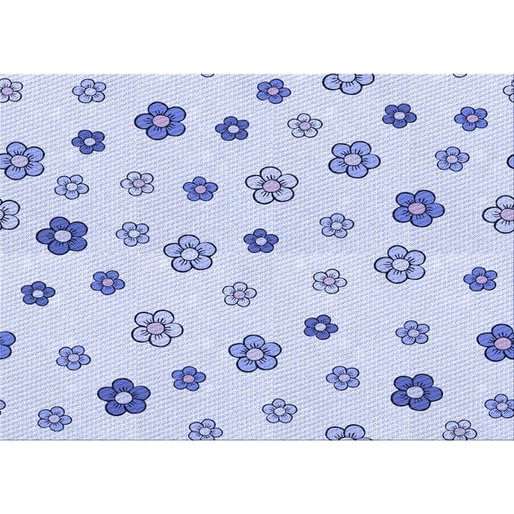 Ahgly Company Machine Washable Indoor Rectangle Transitional Lavender Blue Area Rugs, 7' x 9'