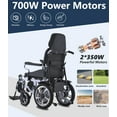 thumbnail image 5 of NOMIGO Electric Wheelchair for Adults Folding Portable All Terrain Electric Wheelchair for Home Airline Approved Easy to Transport Battery 20AH 700W Silver, 5 of 9