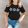 thumbnail image 2 of MUXiin Toddler Girl Shirts Floral Print Crew Neck Preppy Short Sleeve T Shirts Cotton Back To School Sports T-Shirt Boys' Tops, Tees & Shirts, 2 of 6