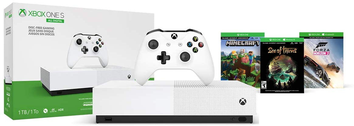 Microsoft Xbox One S 1TB SSD All-Digital Edition 4K Console with Wireless  Controller and Free Games