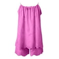 thumbnail image 5 of Women's Casual Loose Fit Solid Color Short Sleeve Tee and Pants Two Piece Shorts Suit Set, 5 of 6