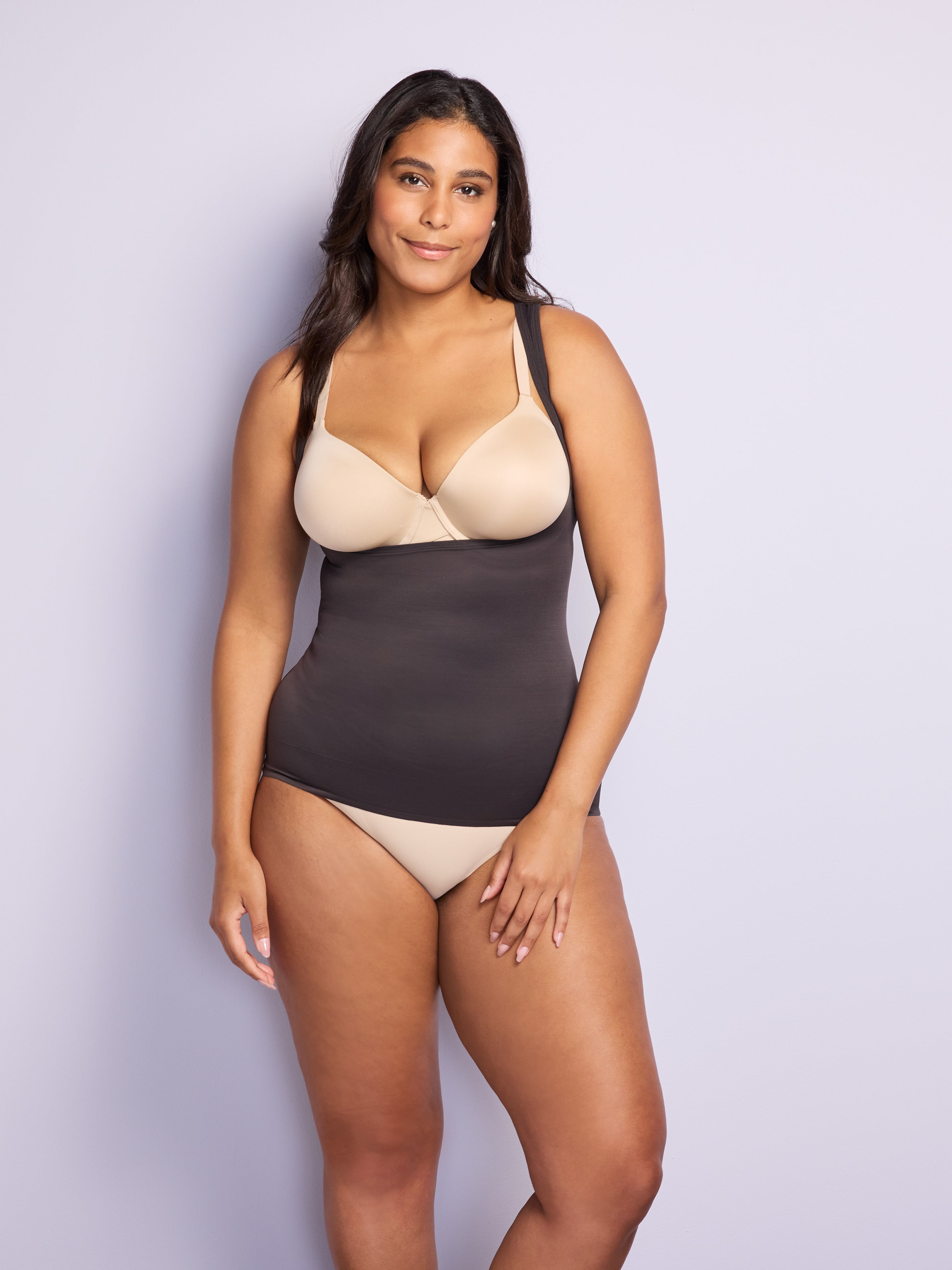 Naomi & Nicole Women's Comfortable Firm Control Open-Bust Shaping Camisole Shapewear