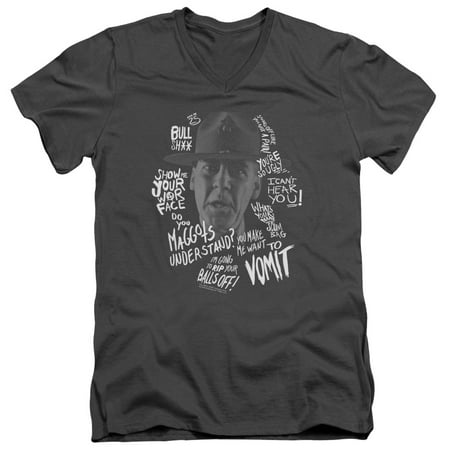 Full Metal Jacket Gunnery Quotes Adult V-Neck T-Shirt Charcoal