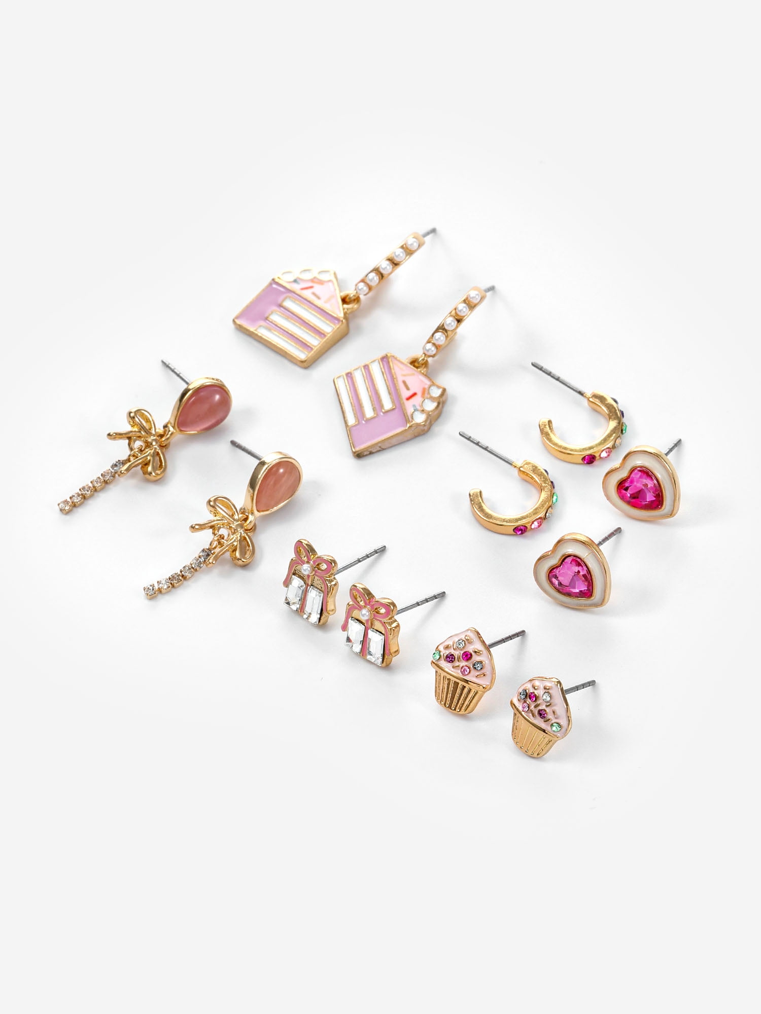 Packed Party Pink Party Time Earring Set, 6 Piece