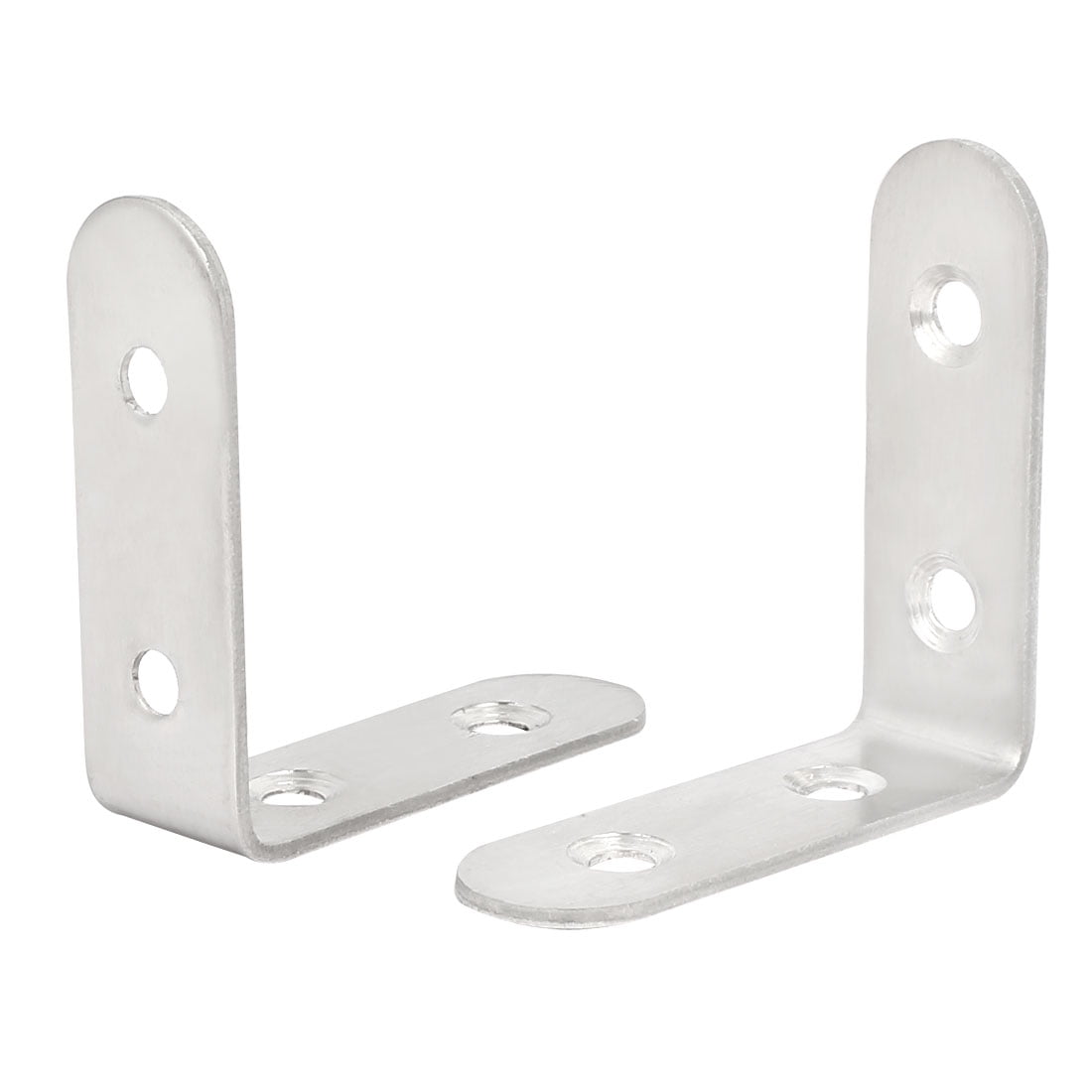 Unique Bargains Stainless Steel L Shaped Angle Brackets Shelf Supports 1.97"X1.97" 10 pcs