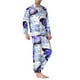 thumbnail image 2 of Balery Butterflies Pijama para Hombre de Dos Piezas con Manga Larga, Conjunto de Dormir y Descanso Suave con Bolsillos-Medium, 2 of 6
