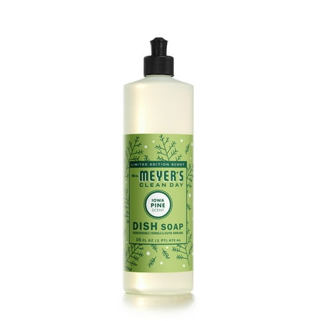 Mrs. Meyer's Clean Day Liquid Dish Soap, Iowa Pine Scent, 16 Ounce Bottle