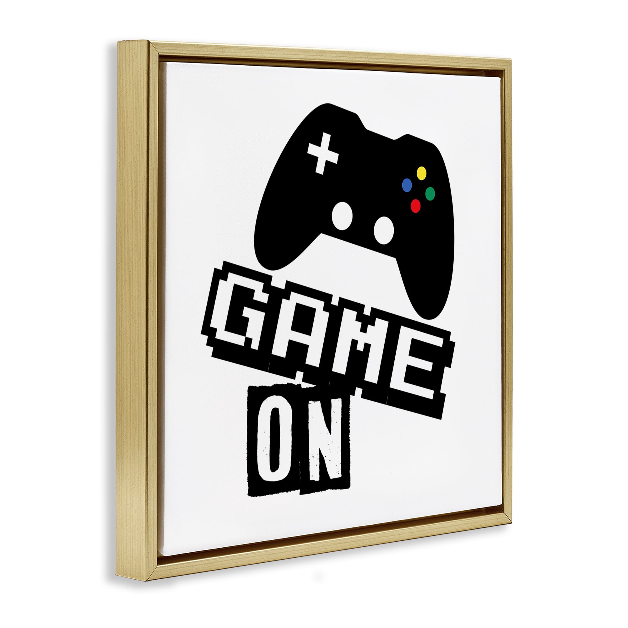 Stupell Industries Playful Game On Gold Framed Floater Canvas Wall Art, design by Marcus Prime