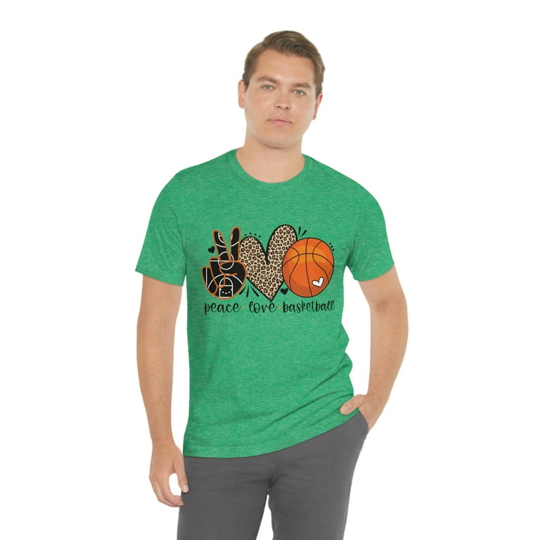 Peace love and basketball sport themed gender neutral t shirt