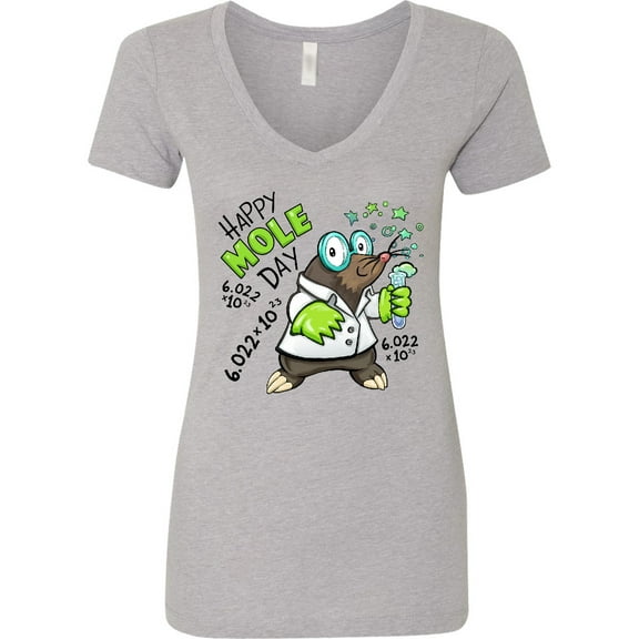 Inktastic Happy Mole Day Chemistry Mole Women's V-Neck T-Shirt