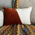 thumbnail image 6 of The HomeCentric Decorative Rust Pack of 2,12"x22" (30x55 cm) Lumbar Pillow Cover, Velvet Patchwork & Color Blocking Oblong Pillow, Patchwork Pattern Modern Style - Velutinous Rust, 6 of 10
