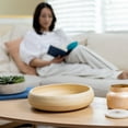 thumbnail image 6 of LEXA 12" Handmade Natural Bamboo Wooden Fruit Bowl for Kitchen Counter - 130 oz Lightweight Large Bamboo Wood Salad Bowl, 6 of 10