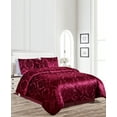 thumbnail image 1 of Manhattan Heights Velvet Woven Jacquard Burnout 4pcs. Comforter Set, 1 of 1