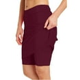 thumbnail image 5 of SnnmBlm Women Swim Skirt with Legging Sun Protective 50+ Swimming Tight Skort Capris Wine S, 5 of 5