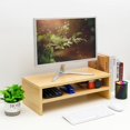 thumbnail image 2 of Wooden Monitor Stand Riser Laptop Stand for Desk Monitor Riser for TV/Printer/Keyboard Computer Stand with Storage Home Office Desk Shelf Organization, 2 of 8