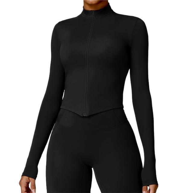 Chaqueta de Yoga for mujer, chaqueta de Yoga deportiva for correr al aire libre con cremallera, chaqueta de manga larga, ropa de Yoga de secado rápido for niñas