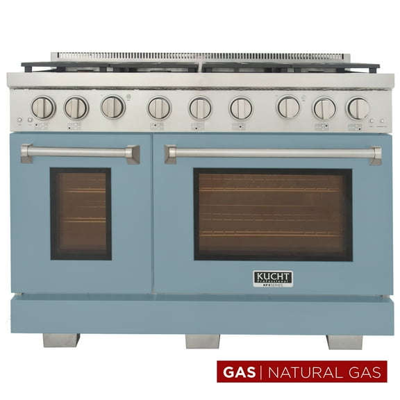 Professional 48-in Natural Gas Range in Light Blue with True Simmer Burners