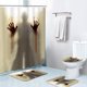 thumbnail image 2 of Juego de 4 cortinas de ducha para Halloween con alfombras antideslizantes Tapa de inodoro y juego de decoración de baño con tapete, 2 of 4