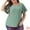 Green, variant on DARING DIVA Women's Plus Round Neck Hollow Flare Sleeve Casual Blouse 1X Pink