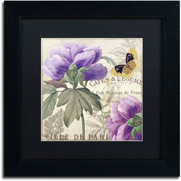 Trademark Fine Art "Petals of Paris IV" Canvas Art by Color Bakery Black Matte, Black Frame