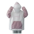 thumbnail image 4 of Vedolay Sweatshirt for Women Women Half Zip Oversized Sweatshirts Long Sleeve Cropped Pullover Workout Warm Tops,Pink XL, 4 of 5