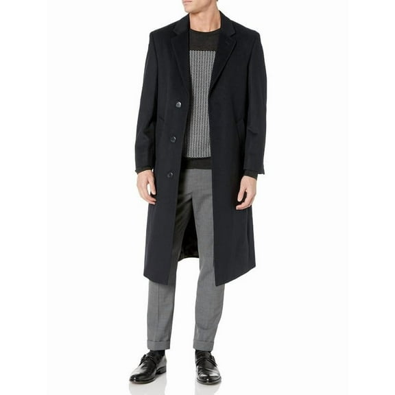 Adam Baker Men's Single Breasted Luxury Wool Full Length Topcoat - Available In Colors