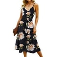 thumbnail image 2 of IROINNID A-Line Dress For Women Fashion Gorgeous Sleeveless Hollow Out Printed Print Mini Dresses V-Neck Below The Knee Dress, 2 of 8