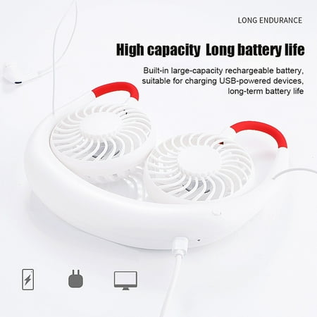 

Fan (Loanword) Portable USB Rechargeable Neckband Sport Fan Lazy Neck Hanging Bluetooth Headset