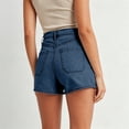 thumbnail image 4 of DHFJKG Womens Jeans Shorts Summer Mid Rise Stretch Flat Front Denim Shorts With Front Pockets Casual Stylish Bottoms, 4 of 6