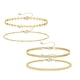 thumbnail image 1 of Juego de pulseras de cadena de cuentas de oro para mujer, pulsera de eslabones de cadena de oro fino y delicado chapado en oro real de 18 quilates, pulseras de oro ajustables apilables, joyería para, 1 of 5