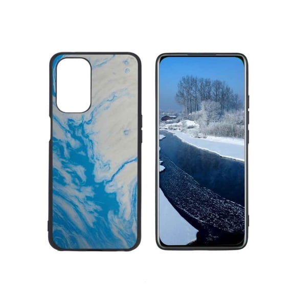 Compatible with OnePlus Nord N200 5G Phone Case, Blue Marble 46 Case Men Women, Flexible Silicone Shockproof Case for OnePlus Nord N200 5G