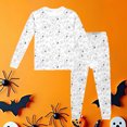thumbnail image 2 of Halloween Pajamas Kids Size 4-5 Years Childrens Homewear Long Sleeve Top with Pants Cozy Loungewear Set Girls' Pajama Sets Brick Red, 2 of 4