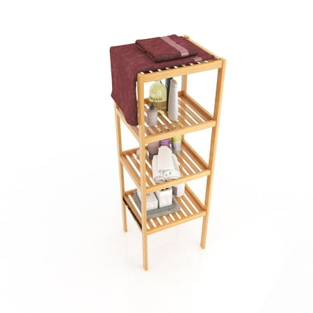 100 Bamboo Bathroom Shelf 4 Tier Tower Free Standing Rack Shelving 100 Bamboo Bathroom Shelf 4 Tier Tower Free Standing Rack Shelving Multifunctional Unit Storage