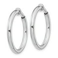 thumbnail image 2 of 925 Sterling Silver RH-plated 2.5x20mm Non-Pierced Hoop Earrings; for Adults and Teens; for Women and Men, 2 of 3
