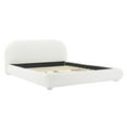 thumbnail image 3 of Christopher Knight Home Simple Modern Queen Size Bed Frame with Curved Headboard, Cream Upholstered Boucle, 3 of 13