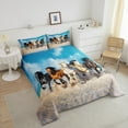 thumbnail image 4 of Erosebridal Galloping Horse Bedding Queen Comforter Set, Rustic Farmhouse Animal Down Comforter, Reversible 3pcs, 4 of 7