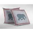 thumbnail image 2 of 28â€ Blue Pink Elephant Indoor Outdoor Throw Pillow, 2 of 4