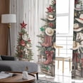 thumbnail image 4 of Western Christmas Sheer Curtains 63 Inches Length 2 Panels Set, Window Sheer Curtains for Living Room/Bedroom, Xmas Cowboy Tree Vintage Wooden Light Filtering Rod Pocket Curtain 52'' x 63'' x 2, 4 of 7