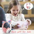 thumbnail image 3 of Cute Flash Light Cat Ear Auriculares inalámbricos con micrófono Puede cerrar LED Estéreo Teléfono Música Auriculares Bluetooth oso de fresa  Hogar, 3 of 5