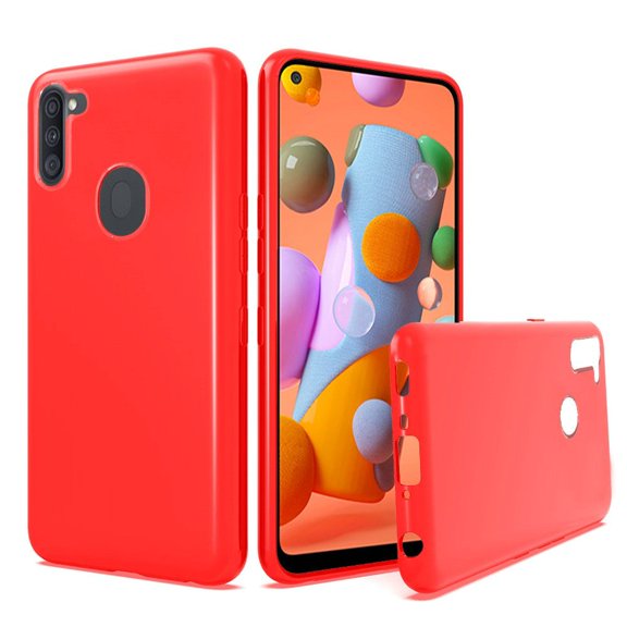For Samsung Galaxy A11 Tpu Gel Skin Flexible Skinny Case Cover - Red