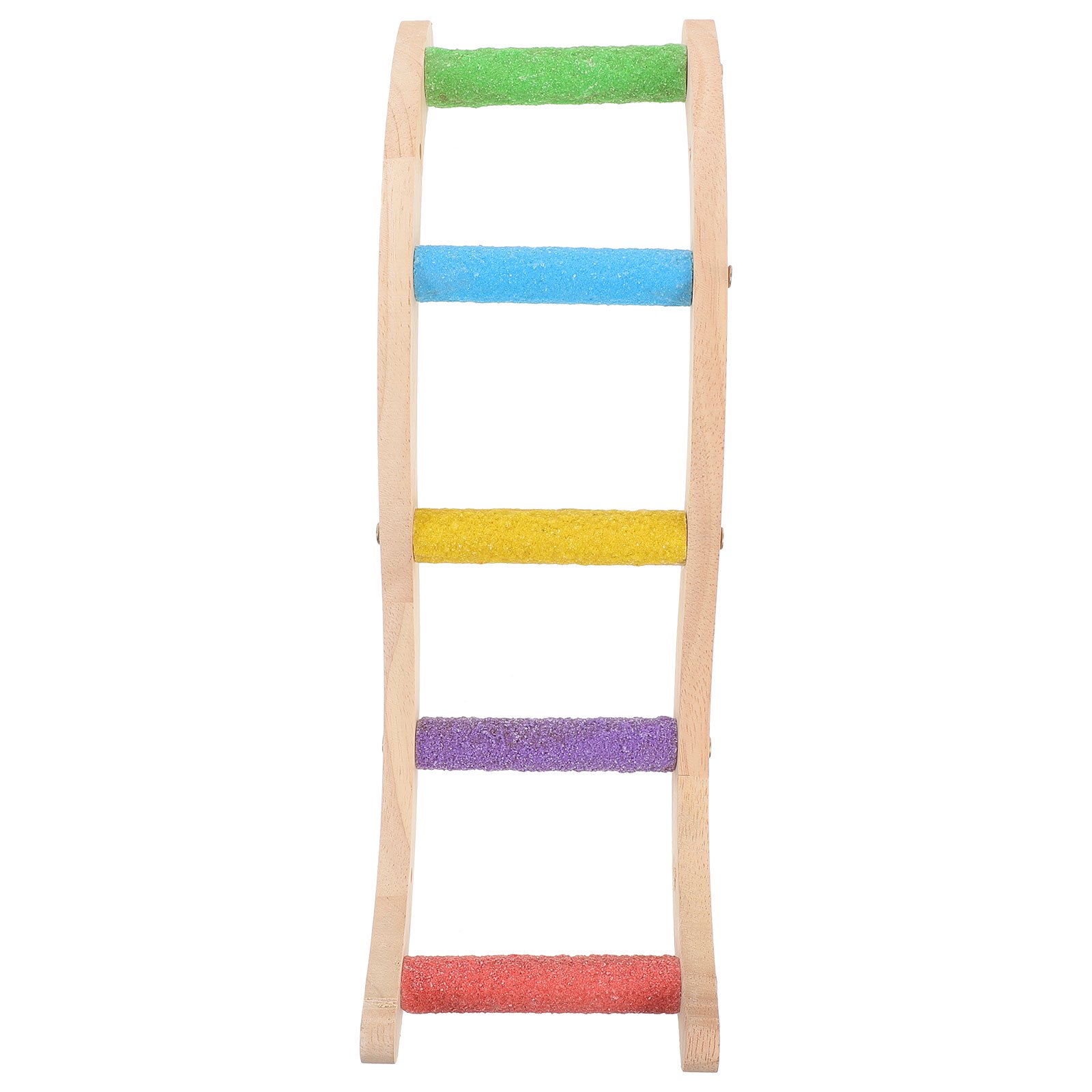 Milisten Parrot Wooden Ladder Bird Cage Accessory for Climbing and Natural Chewing Exercise