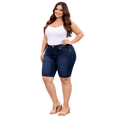 thumbnail image 4 of LA BONITA Women's Premium Plus Size Blue Denim Jeans Shorts Stretch, 4 of 11
