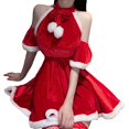 thumbnail image 2 of Lencería navideña para mujer, disfraz de Papá Noel, minivestido de Papá Noel para cosplay Rojo Jinwen Mini vestido de Papá Noel, 2 of 7
