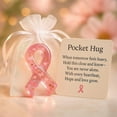 thumbnail image 6 of Breast Cancer Awareness Pocket Hug - Flat Acrylic Ribbon Keychain With Encouragement Card, Inspirational Gift For Women, Survivor Support Token, 6 of 7