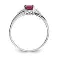 thumbnail image 2 of 10K White Gold Polished Geniune Ruby Birthstone Ring, 2 of 4