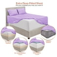 thumbnail image 4 of Extra Deep Pocket 4-Piece Bed Sheets Set , 18"-24" Super Deep Fitted Sheet, Fits High Profile Mattresses with Toppers, Hotel Luxury Soft Double Brushed Microfiber, Hypoallergenic - King, Lavender, 4 of 7